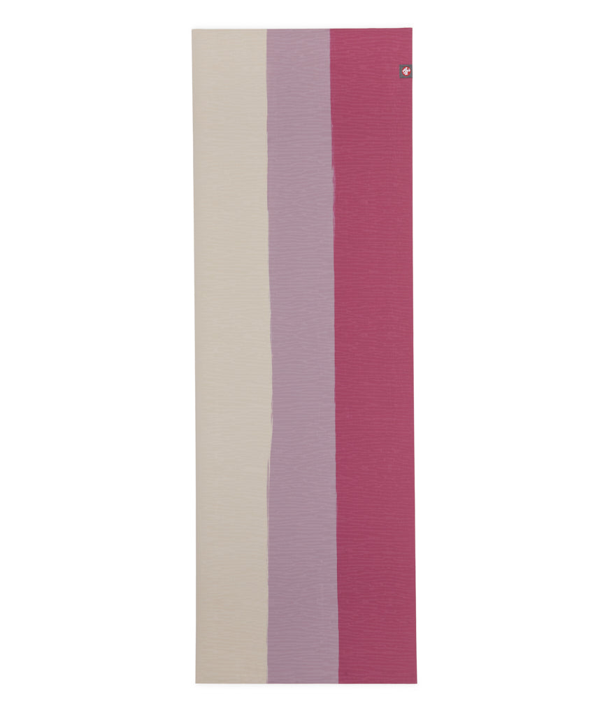 Manduka eKOLite 4mm Yoga Mat - Elderberry Stripe - unfurled | Eco Yoga Store