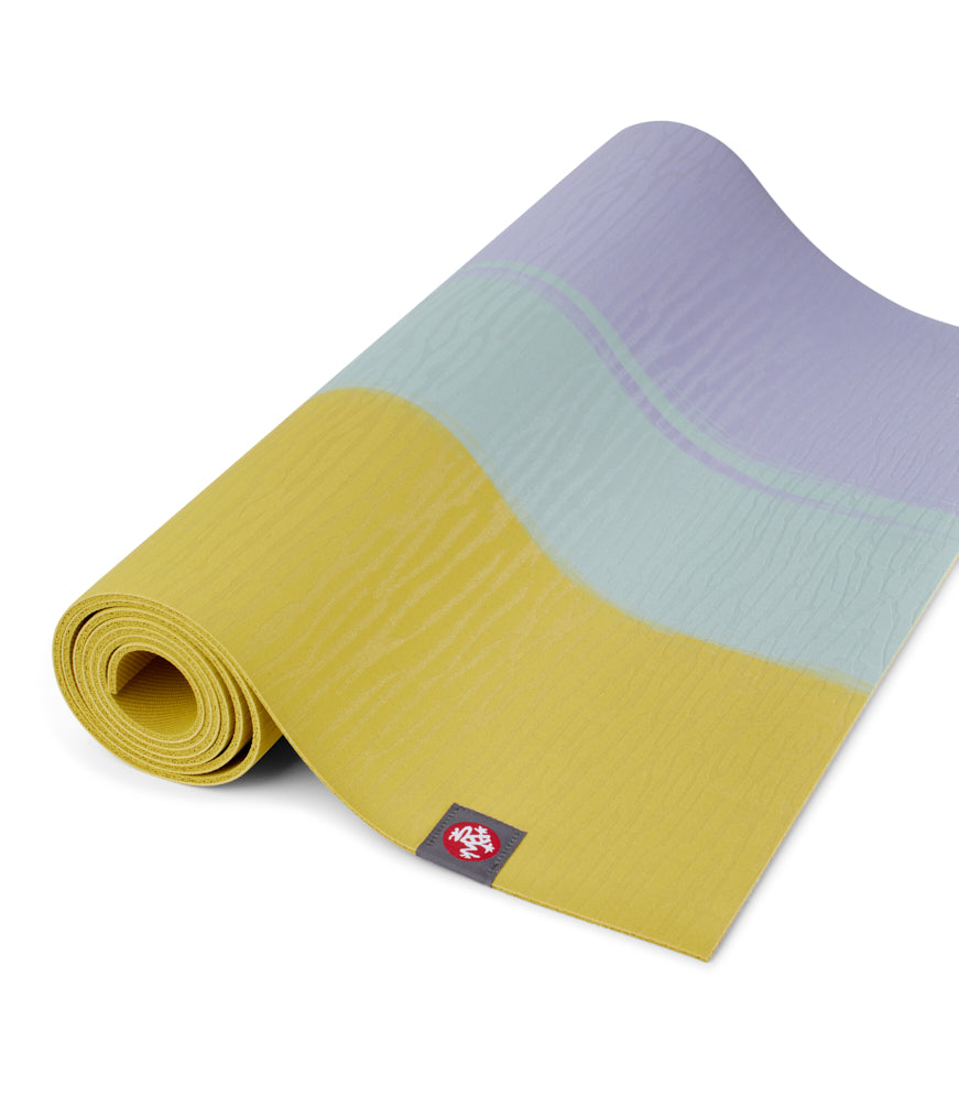 Manduka eKOLite 4mm Yoga Mat - Bamboo Stripe - part rolled | Eco Yoga Store