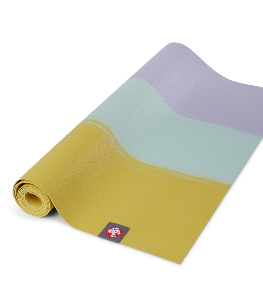 Manduka eKO Superlite 1.5mm Yoga Mat - Bamboo Stripe - part rolled | Eco Yoga Store