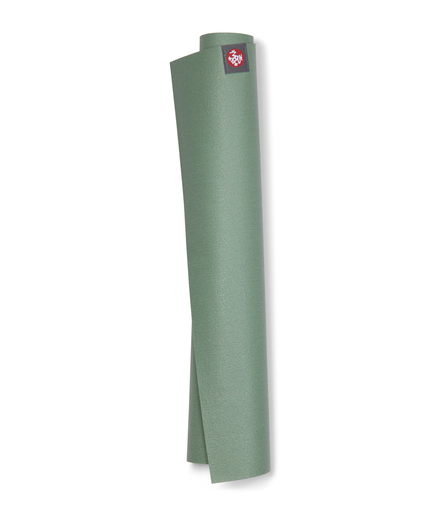 Manduka eKO Superlite 1.5mm Yoga Mat - Leaf Green - rolled vertical | Eco Yoga Store