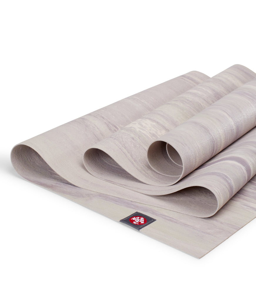 Manduka eKO Superlite 1.5mm Yoga Mat - Morganite Marbled - folded | Eco Yoga Store