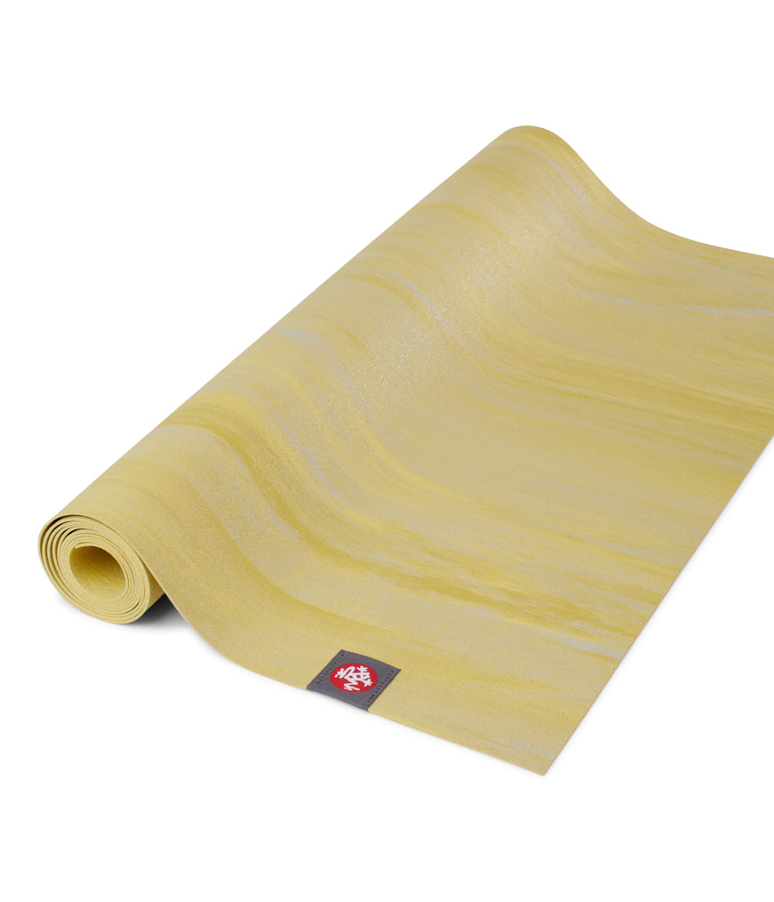 Manduka eKO Superlite 1.5mm Yoga Mat - Bamboo Marbled - part rolled | Eco Yoga Store