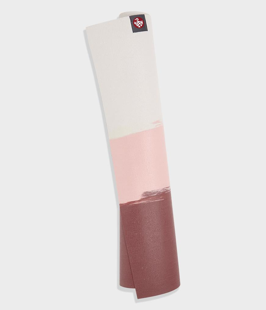 Manduka eKO Superlite 1.5mm Yoga Mat - Clay Stripe - rolled vertical | Eco Yoga Store