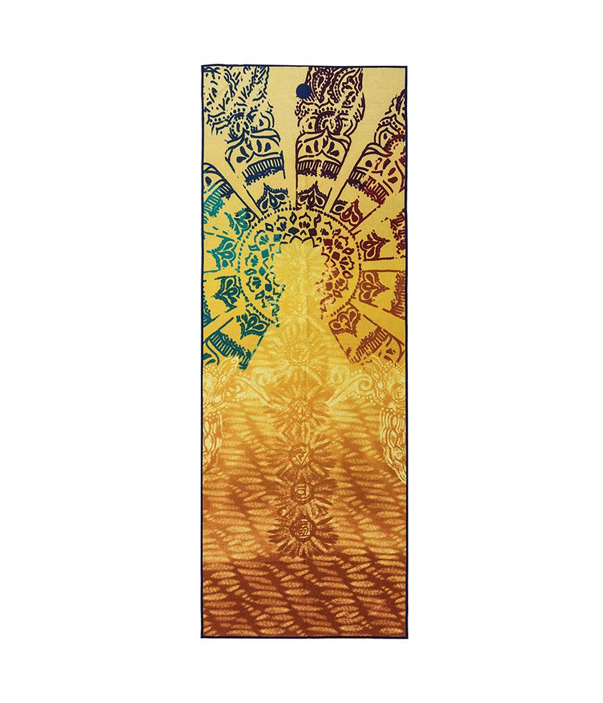 Manduka Yogitoes Mat Towel - Chakra - lying flat | Eco Yoga Store