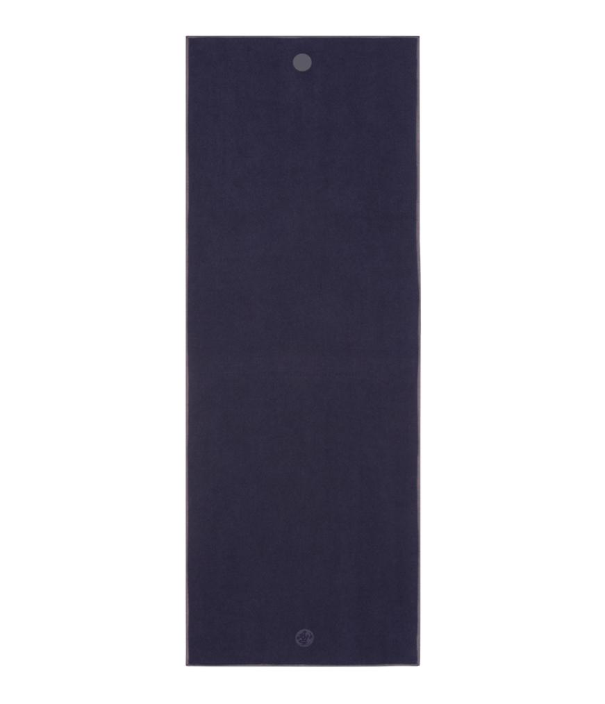 Manduka Yogitoes Mat Towel - Midnight - lying flat | Eco Yoga Store