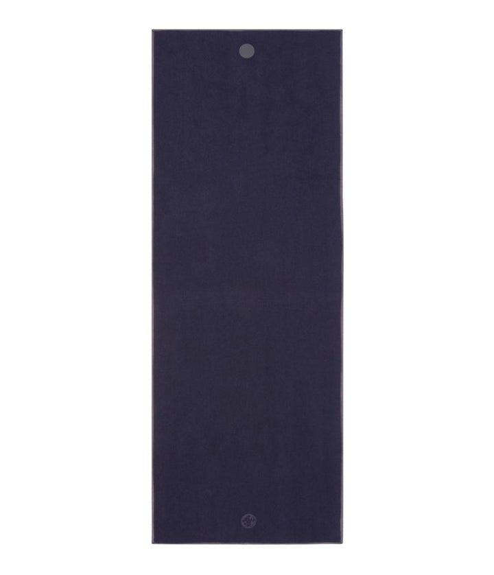 Manduka Yogitoes Mat Towel - Midnight - lying flat | Eco Yoga Store