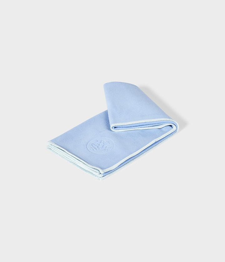 Manduka eQua Hand Towel - Clear Blue - folded | Eco Yoga Store