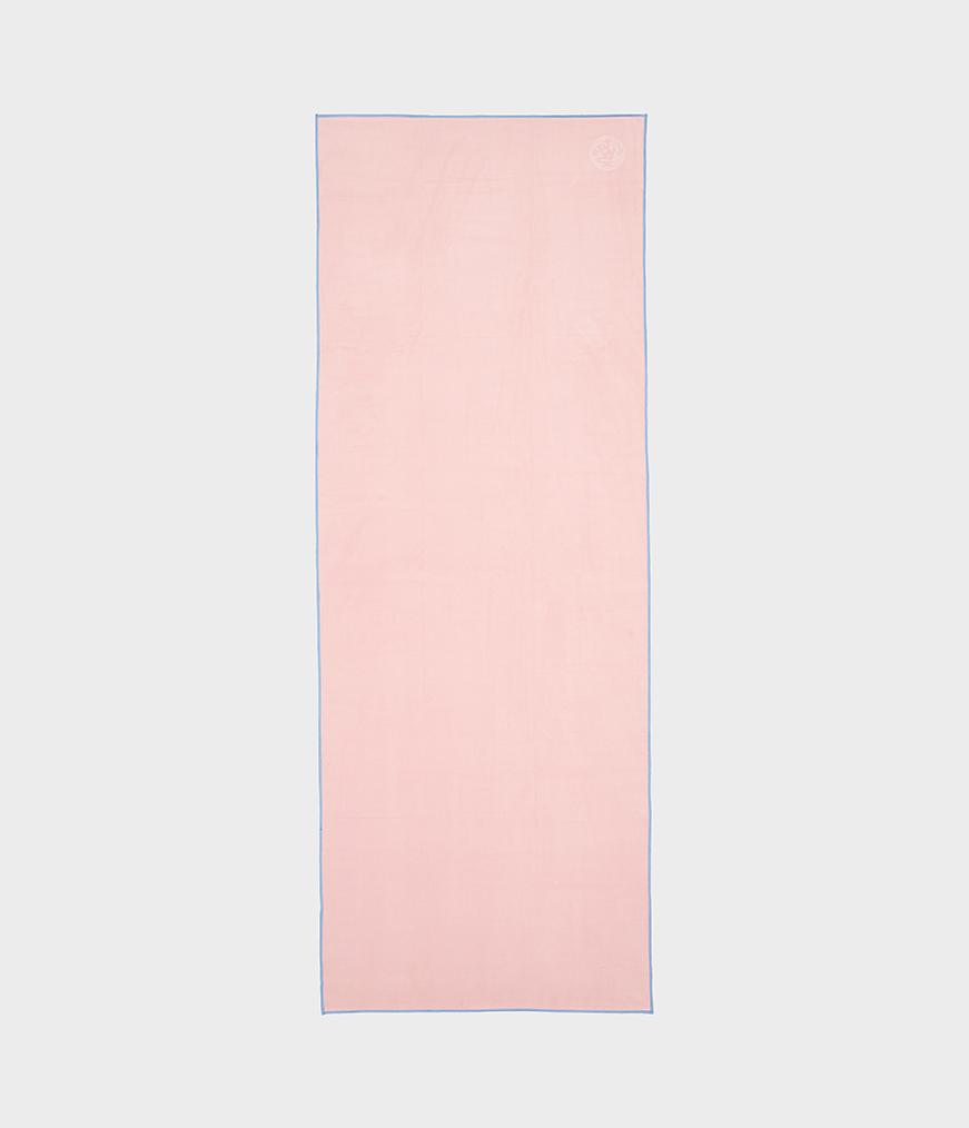 Manduka eQua Mat Towel - Coral - unrolled | Eco Yoga Store