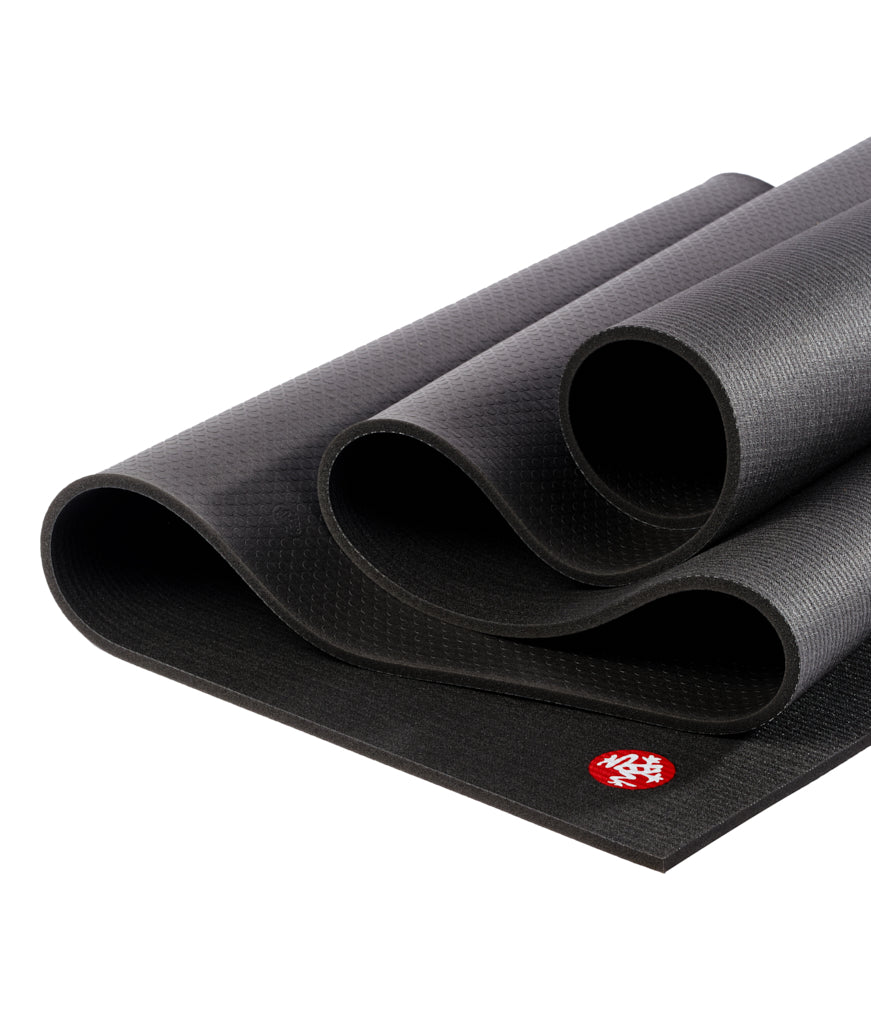 Manduka PRO 6mm Yoga Mat - Black - folded | Eco Yoga Store