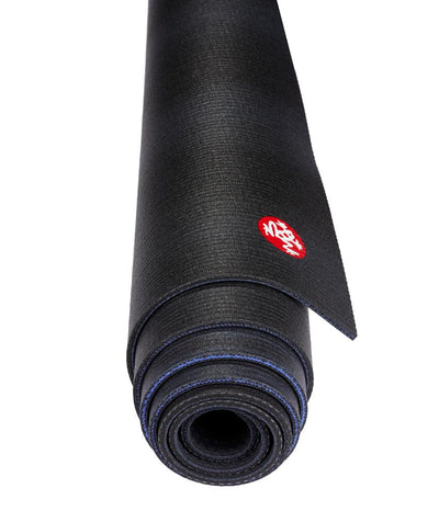 Manduka PROLite 5mm - Black Blue Colour Fields - rolled end on | Eco Yoga Store
