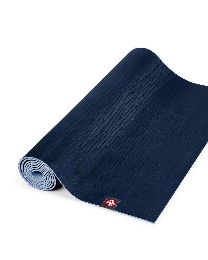 Manduka eKOLite 4mm Yoga Mat - Midnight - part rolled | Eco Yoga Store