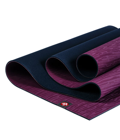 Manduka eKOLite 4mm Long Yoga Mat - Acai Midnight - folded | Eco Yoga Store