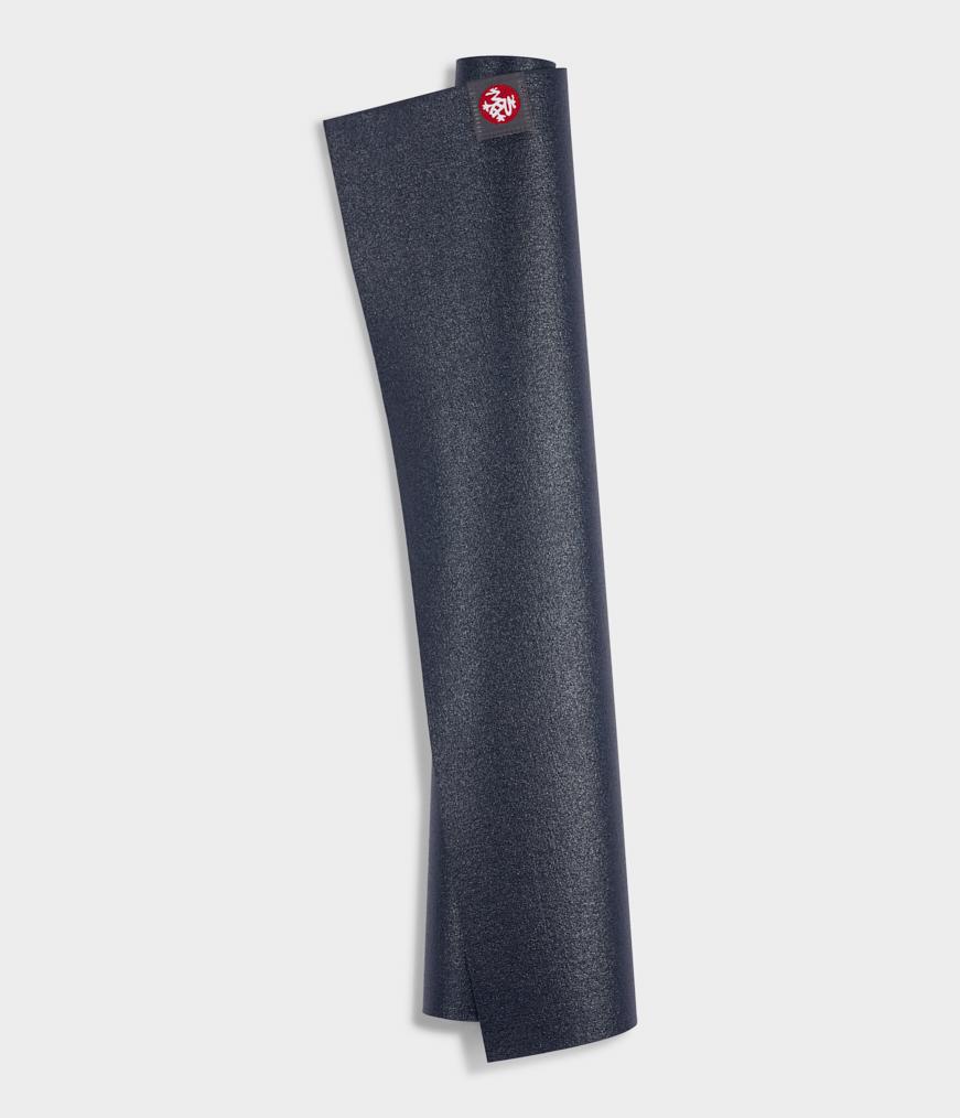 Manduka eKO Superlite 1.5mm Long Yoga Mat - Midnight - rolled vertical | Eco Yoga Store