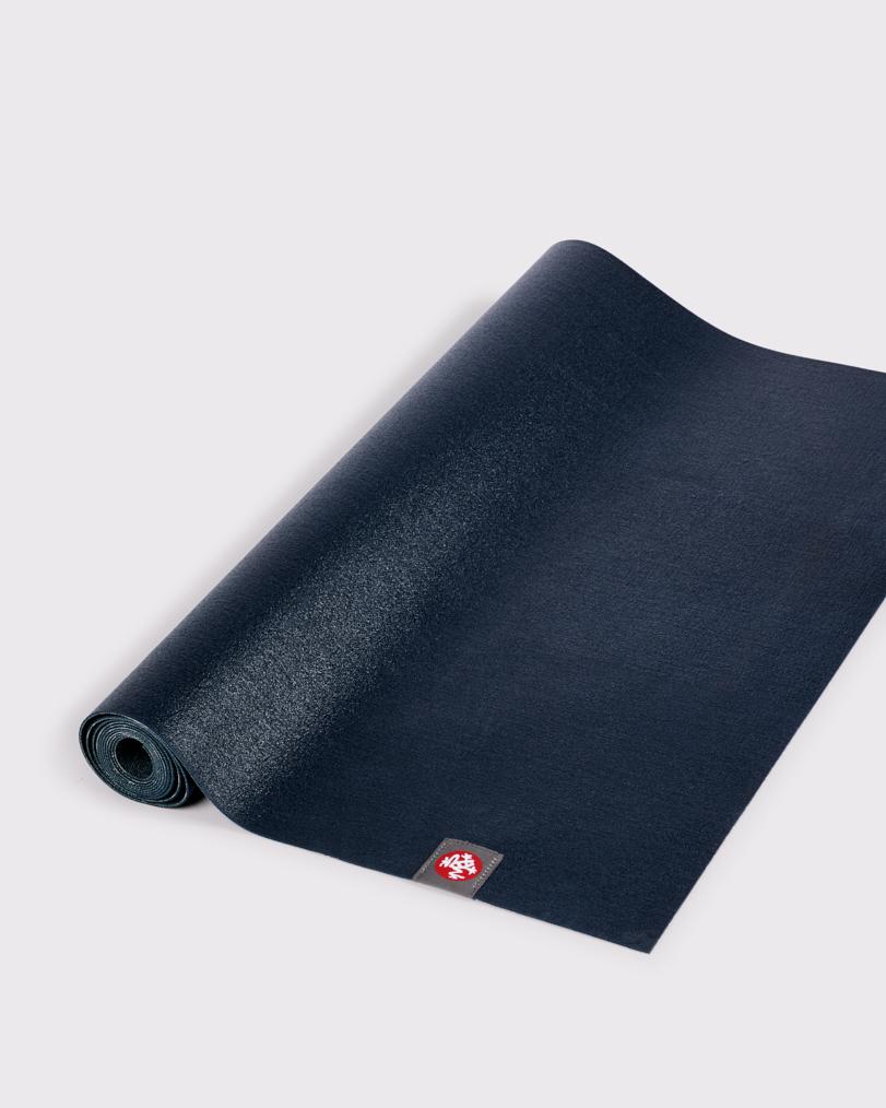 Manduka eKO Superlite 1.5mm Long Yoga Mat - Midnight - part rolled | Eco Yoga Store