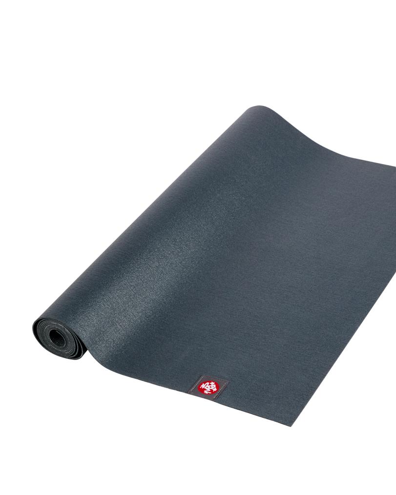 Manduka eKO Superlite 1.5mm Yoga Mat - Charcoal - part rolled | Eco Yoga Store