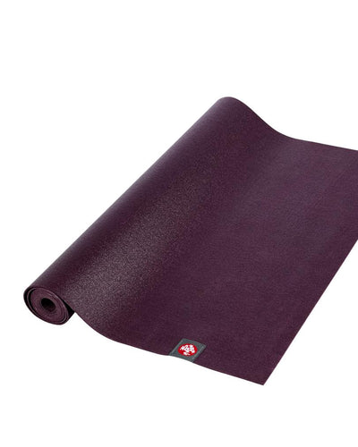 Manduka eKO Superlite 1.5mm Yoga Mat - Acai - part rolled | Eco Yoga Store