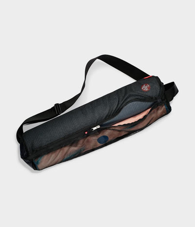 Manduka Breathe Easy Yoga Mat Bag - Black - Horizontal - with ProLite yoga mat & Yogietoes mat towel inside | Eco Yoga Store