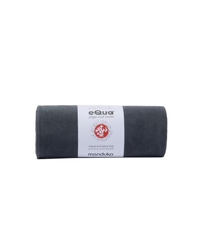 Manduka eQua Mat Towel - Thunder - rolled | Eco Yoga Store