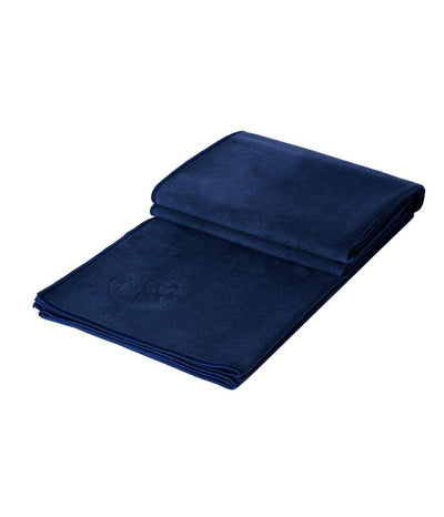 Manduka eQua Mat Towel - Midnight - folded | Eco Yoga Store
