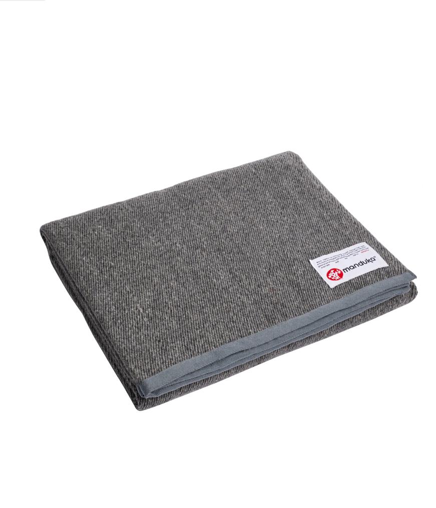 Manduka Luxury Recycled Wool Blanket - Sediment - folded | Eco Yoga Store