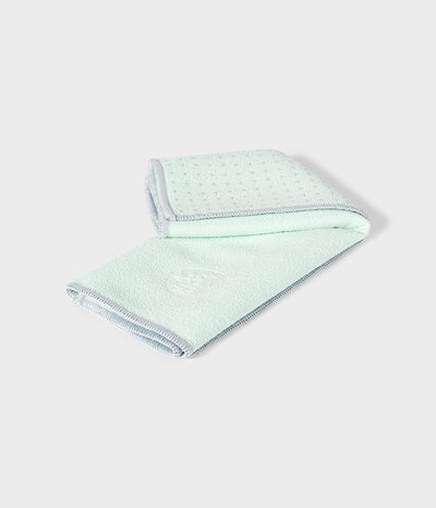 Manduka Yogitoes Hand Towel - Sea Foam - folded | Eco Yoga Store