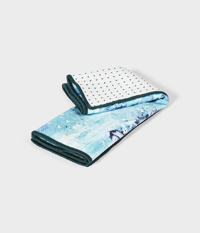 Manduka Yogitoes Hand Towel - Undercurrent Flora - folded | Eco Yoga Store