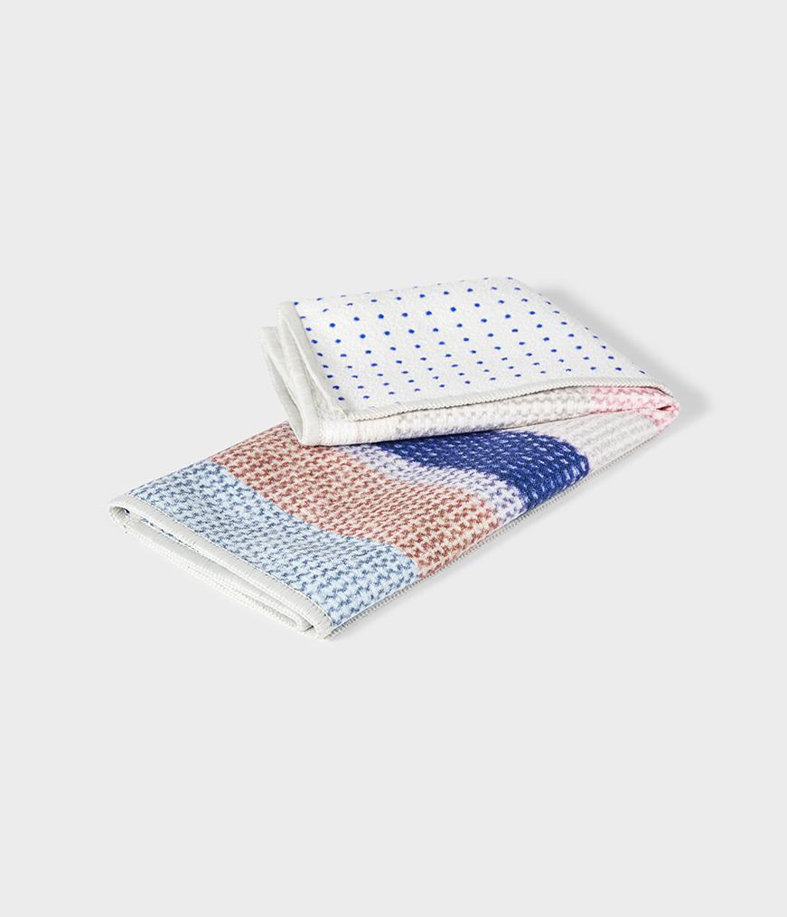 Manduka Yogitoes Hand Towel - Linen Stripe - folded | Eco Yoga Store