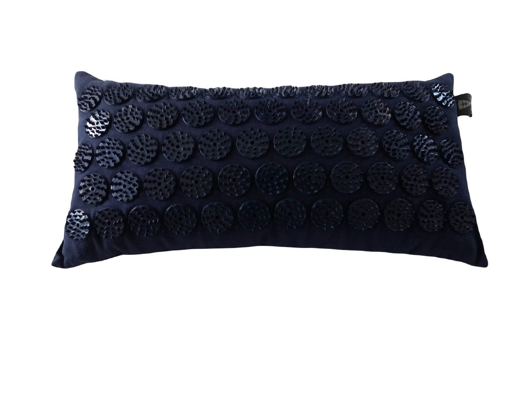 Acupressure Pillow - Navy - lying flat, horizontal - TRIBE | Eco Yoga Store