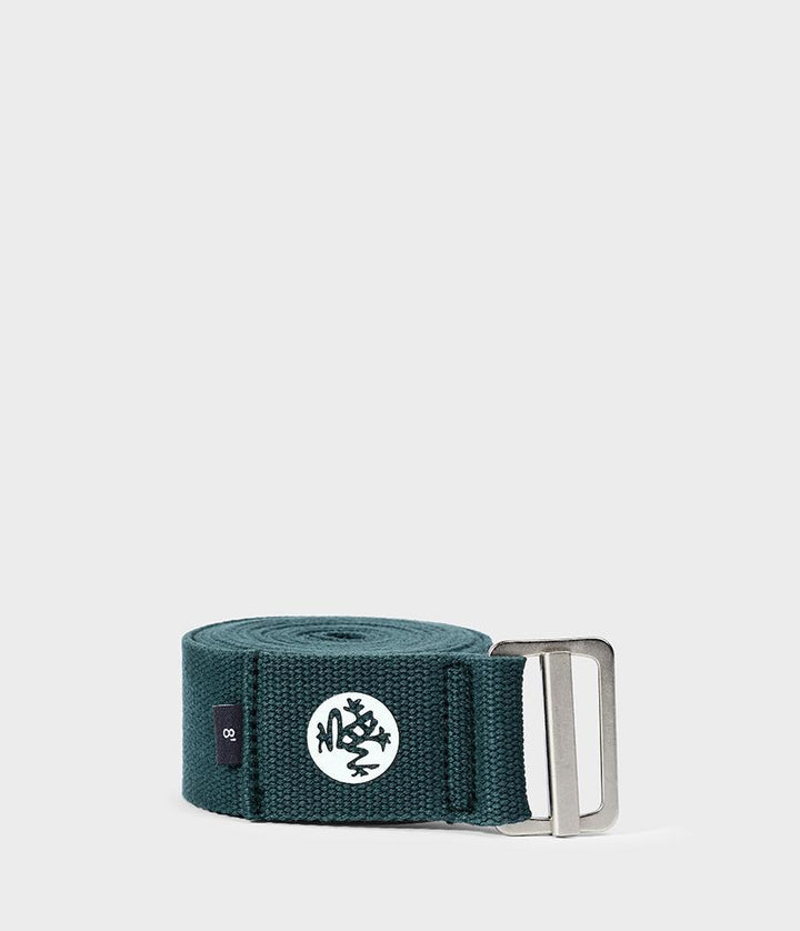 Manduka Align Yoga Strap - Deep Sea - coiled | Eco Yoga Store