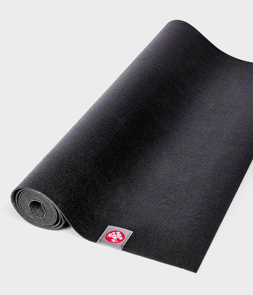 Manduka eKO Superlite 1.5mm Yoga Mat - Black - semi-rolled | Eco Yoga Store