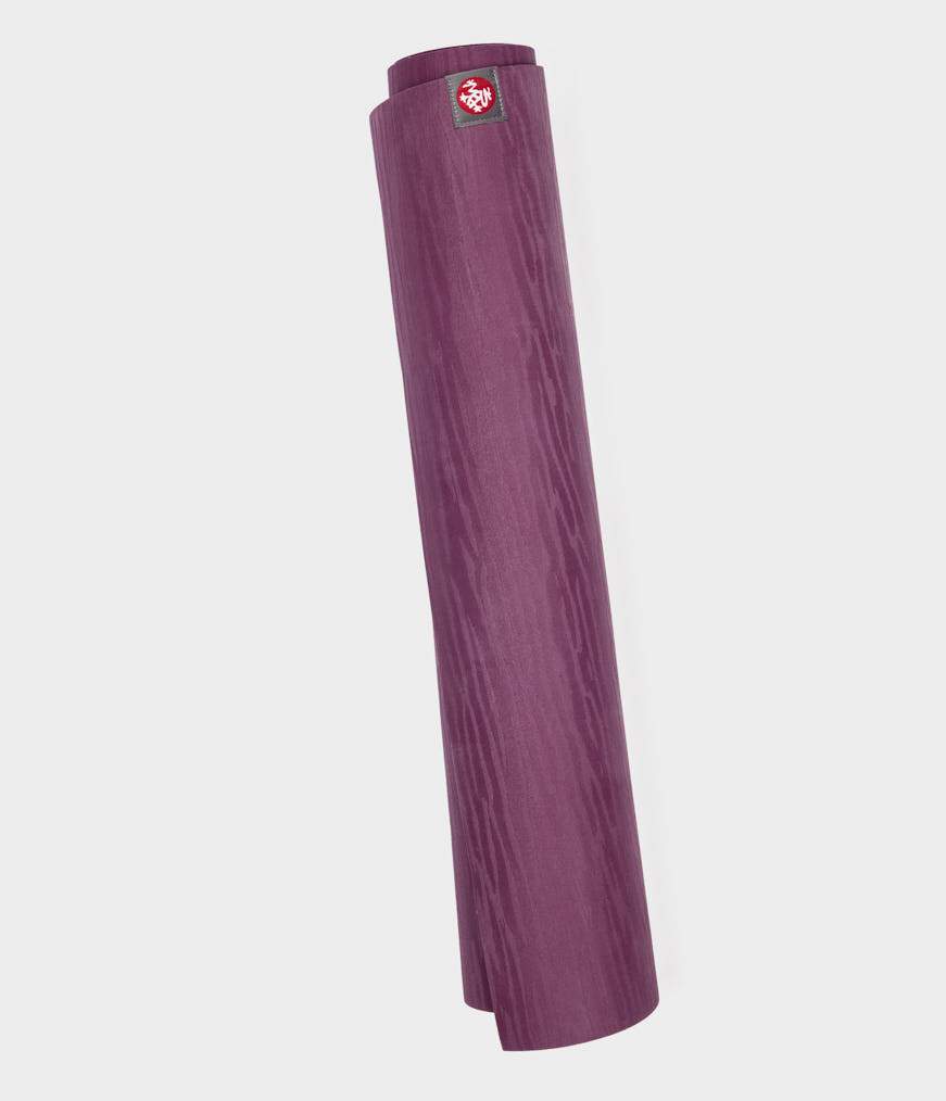 Manduka eKO 6mm Long Yoga Mat - Acai Midnight - vertical rolled | Eco Yoga Store