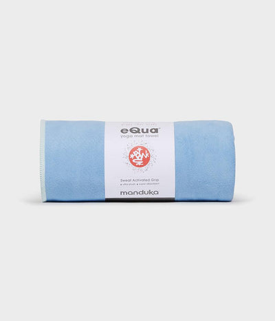 Manduka eQua Mat Towel - Clear Blue - rolled | Eco Yoga Store