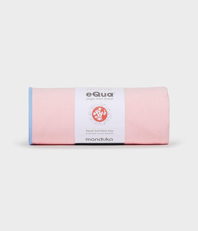Manduka eQua Mat Towel - Coral - rolled | Eco Yoga Store
