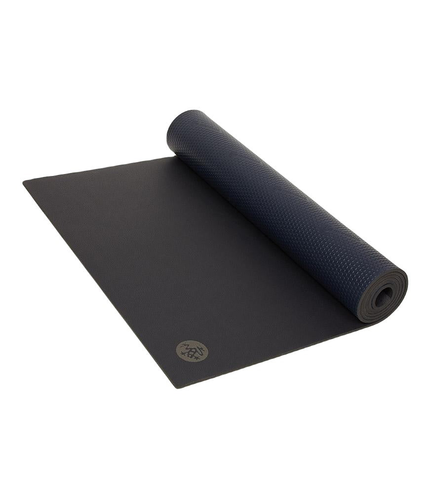 Manduka GRP 6mm Hot Yoga Mat - Midnight - part rolled | Eco Yoga Store