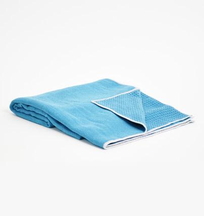 TRIBE Get a Grip Towel - Denim - folded with corner turned over | Eco Yoga Store