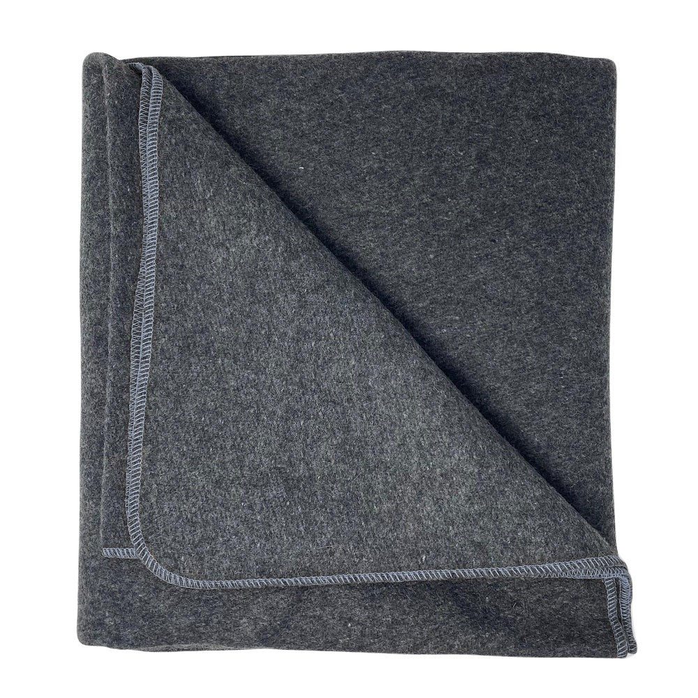 TRIBE ReGen Wool Blanket - Storm - Folded square with corner turned over | Eco Yoga Store