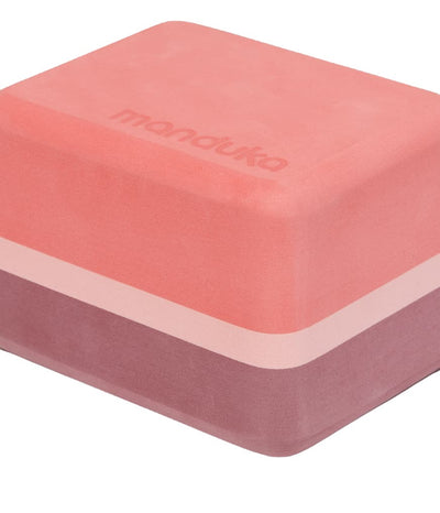 Manduka Recycled Foam Mini Block - Clay - close up | Eco Yoga Store