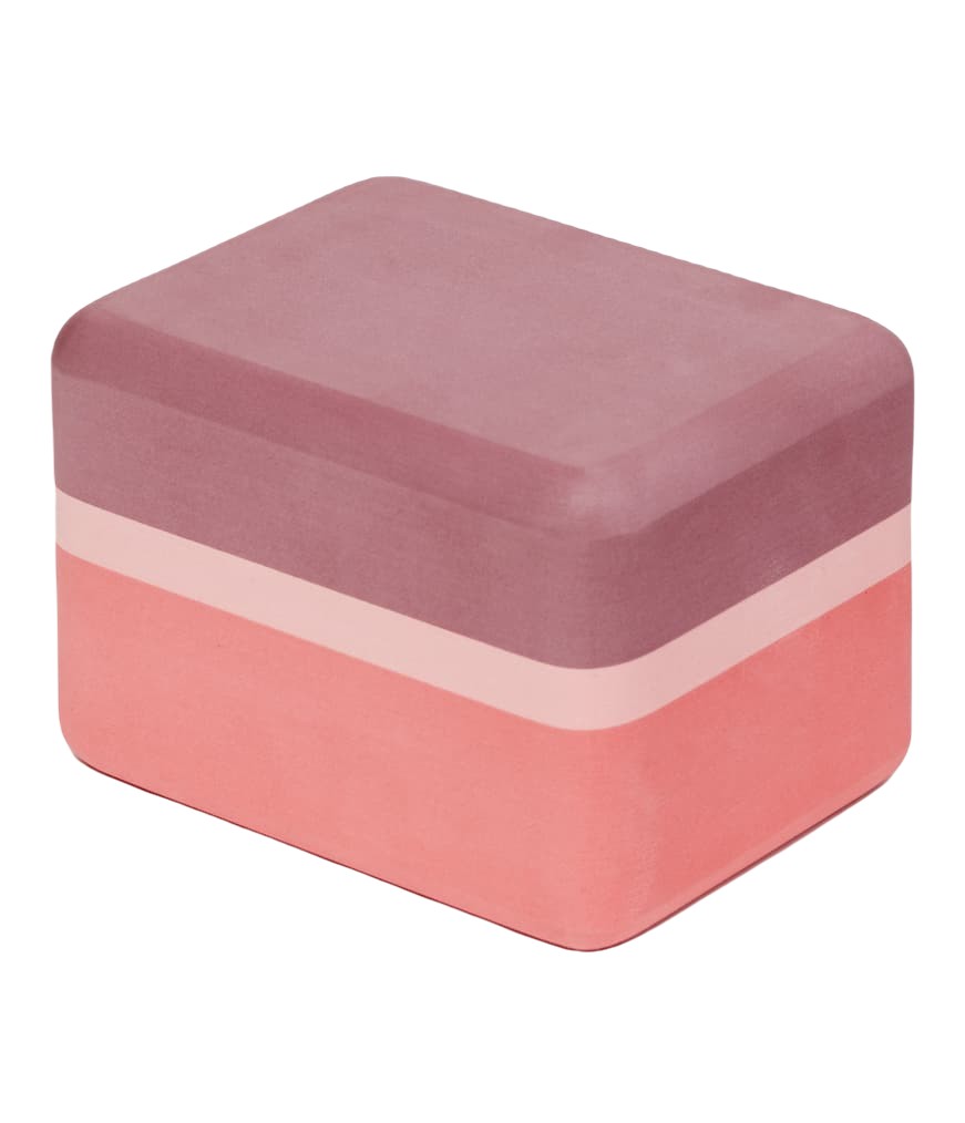 Manduka Recycled Foam Mini Block - Clay - horizontal 45 degree angle | Eco Yoga Store