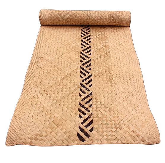 Tali Tali Woven Pandanus Plant 2.5mm Yoga Mat - Ripples Pattern - part rolled | Eco Yoga Store