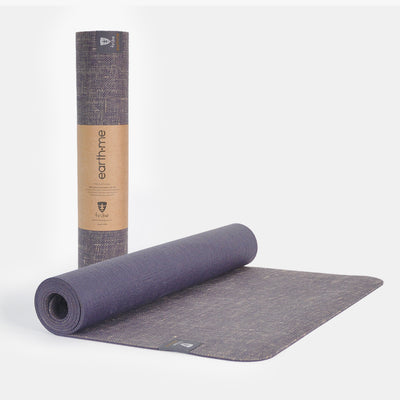 Tribe Earth.Me 4mm Long Yoga Mat - Amethyst - rolled and partially unrolled | Eco Yoga Store