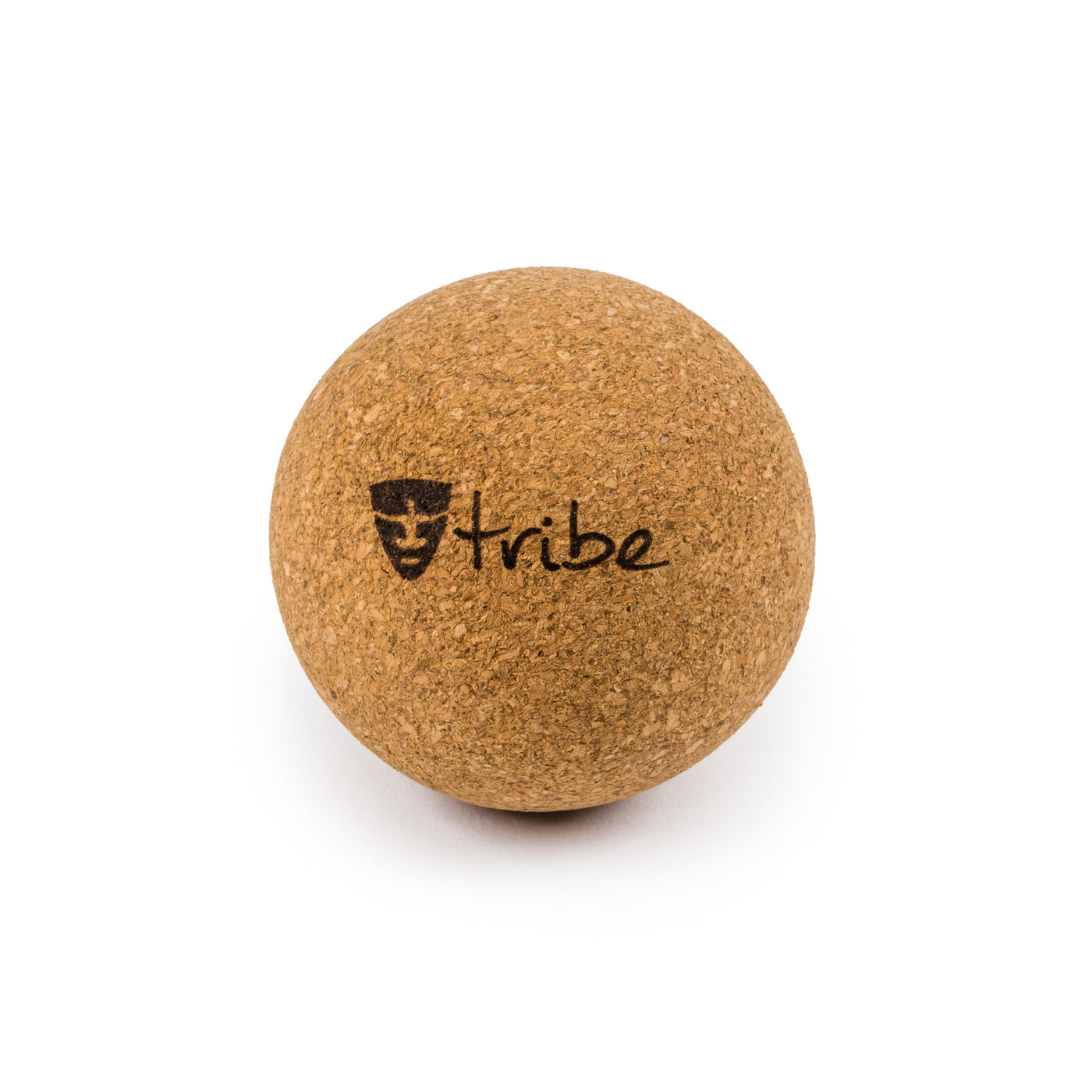 TRIBE Cork Massage Ball - logo showing | Eco Yoga Store