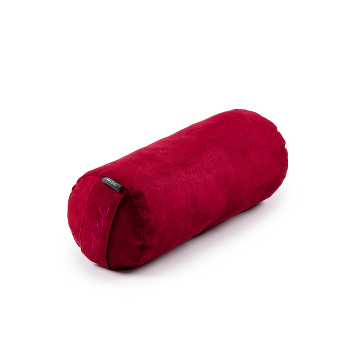 TRIBE Round Mini Bolster - Cherry - 45 degrees angle | Eco Yoga Store 