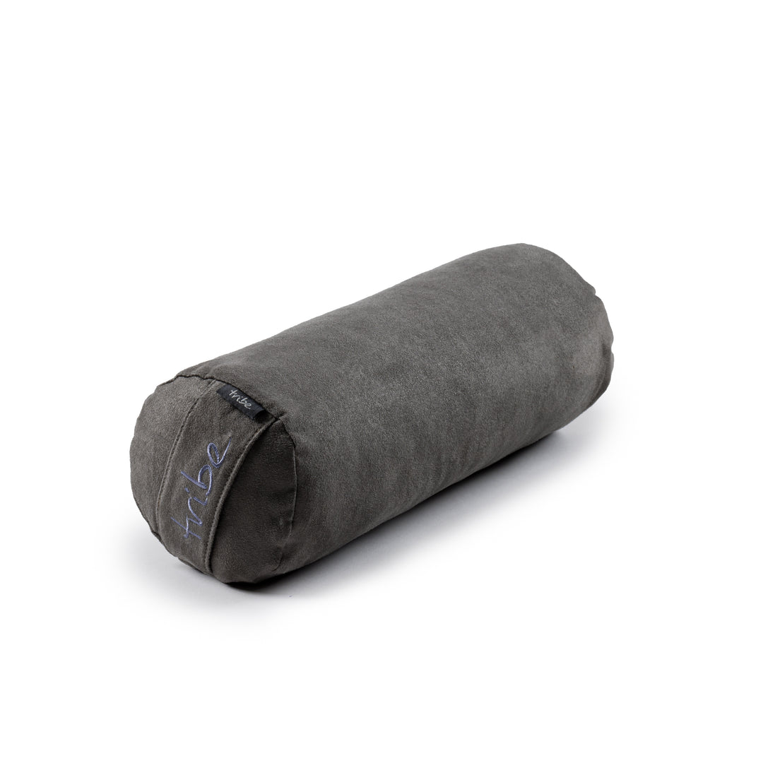 TRIBE Round Mini Bolster - Storm - 45 degrees angle | Eco Yoga Store 