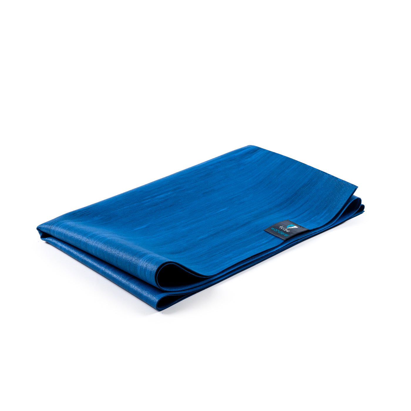 TRIBE Wanderer Travel Yoga Mat - Blue Marbled - folded | Eco Yoga Store