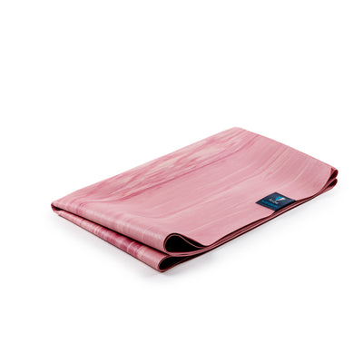 TRIBE Wanderer Travel Yoga Mat - Pink Marbled - folded | Eco Yoga Store