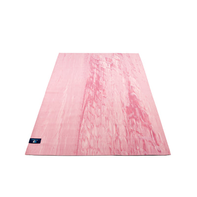 TRIBE Wanderer Travel Yoga Mat - Pink Marbled - lying flat | Eco Yoga Store