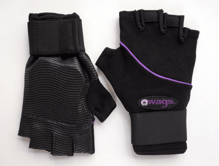 WAGS Wrist Support Gloves - Ultra - Black - palm and top side by side | Eco Yoga Store
