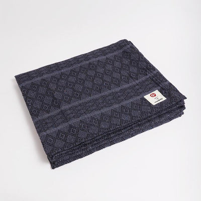 Manduka Cotton Blanket - Thunder - folded with logo | Eco Yoga Store
