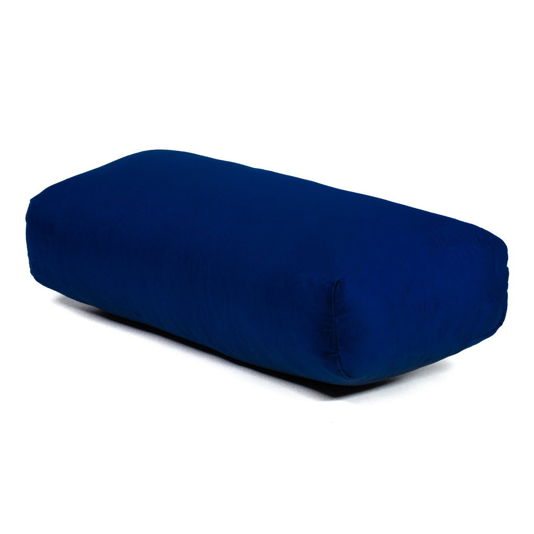 TRIBE Rectangular Bolster - Navy - 45 degrees angle | Eco Yoga Store 