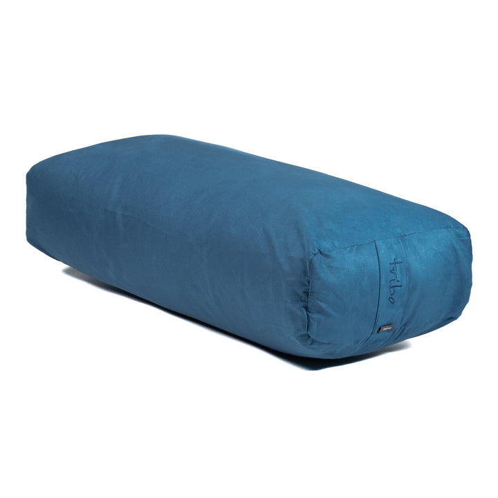 TRIBE Rectangular Bolster - Denim - 45 degrees angle | Eco Yoga Store 